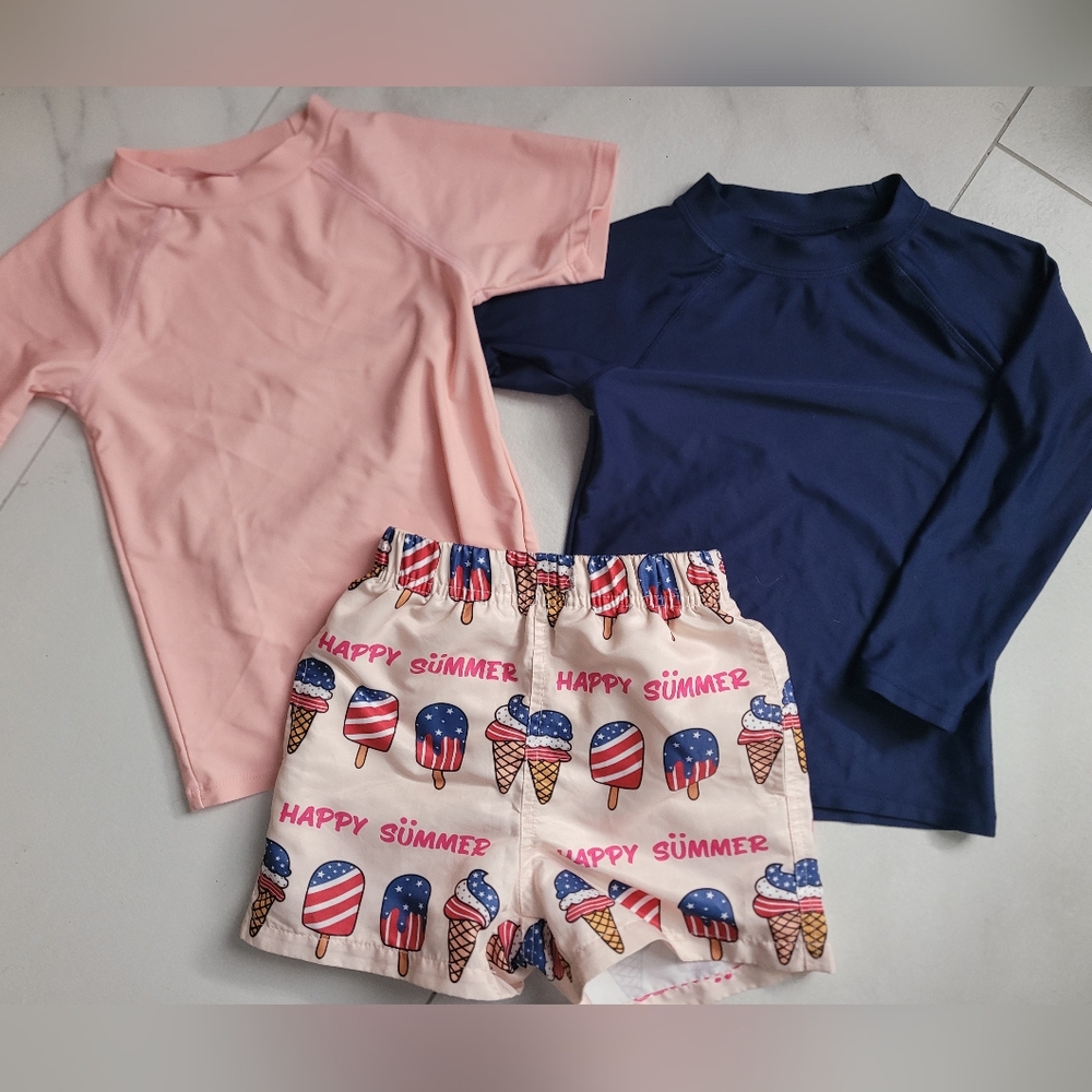 Boys Swim Set with Rashgaurds